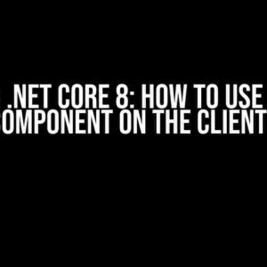 Blazor .Net Core 8: How to use Server Side Component on the Client side?